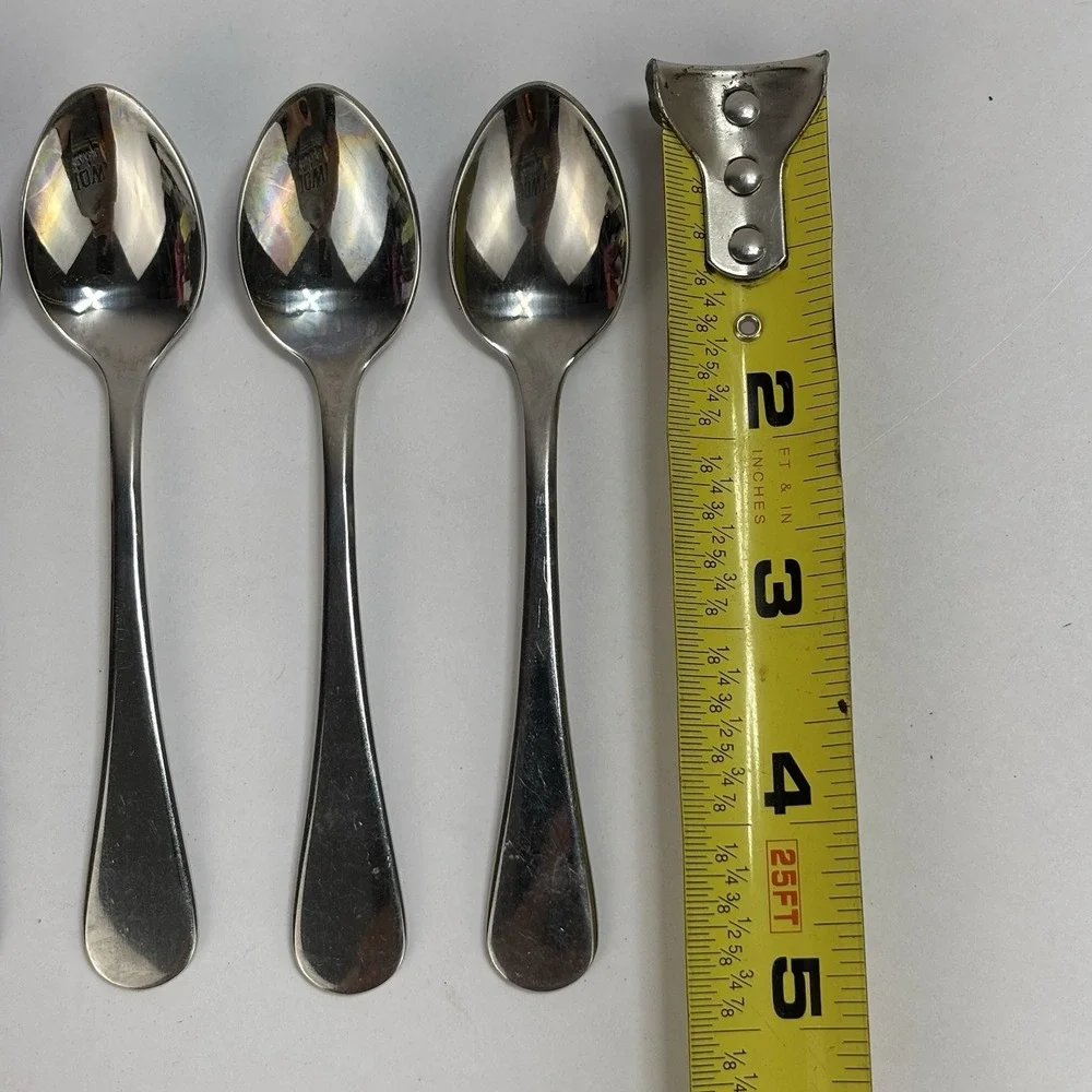 Lot of 5 Dansk Oval Spoons 18/8 Stainless Steel Glossy Silver Indonesia 4.75